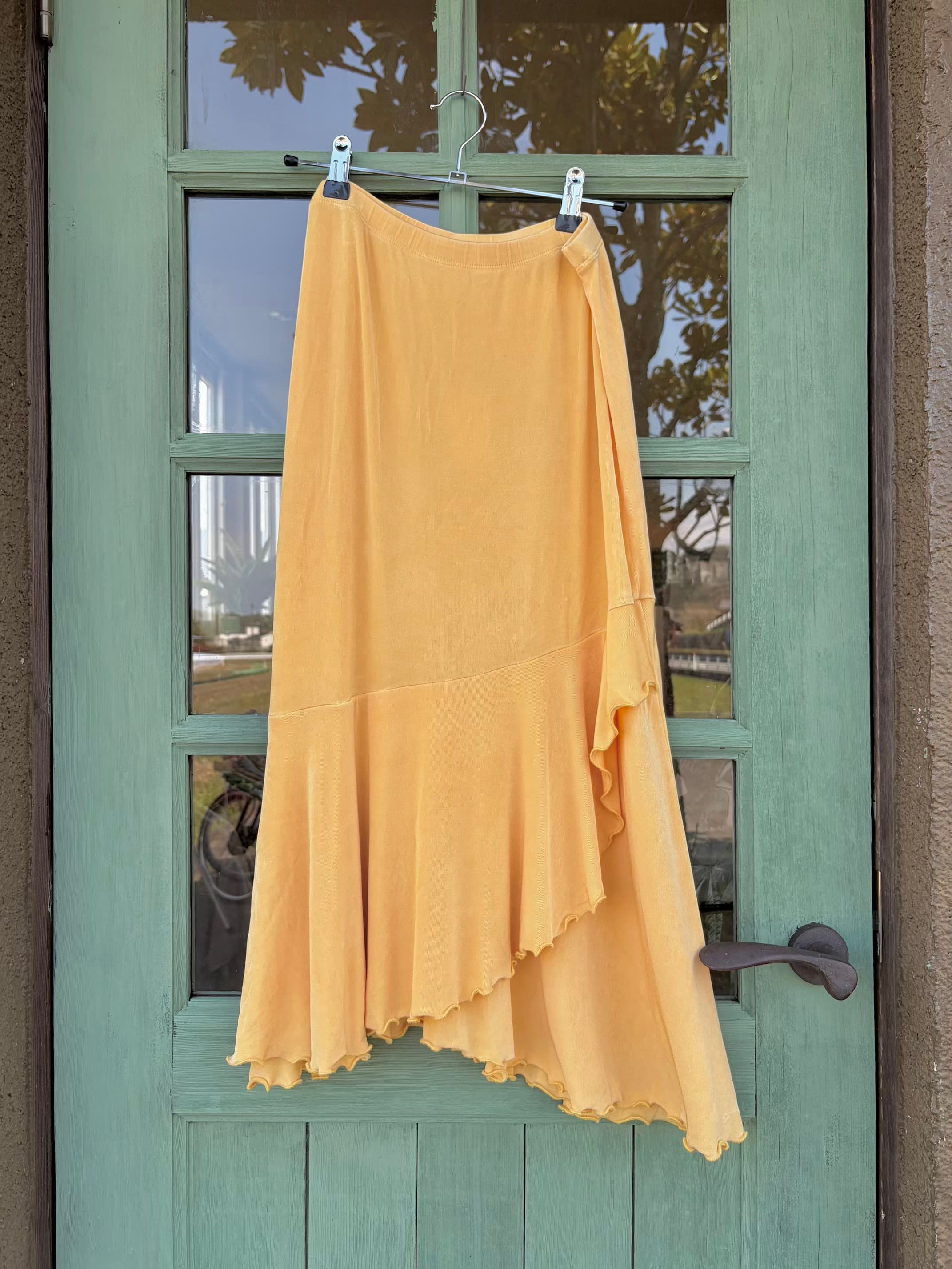 orange frill skirt