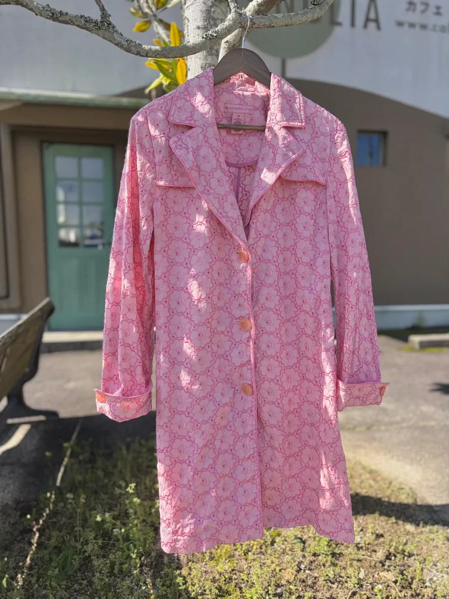 cotton 100% pink flower spring jacket